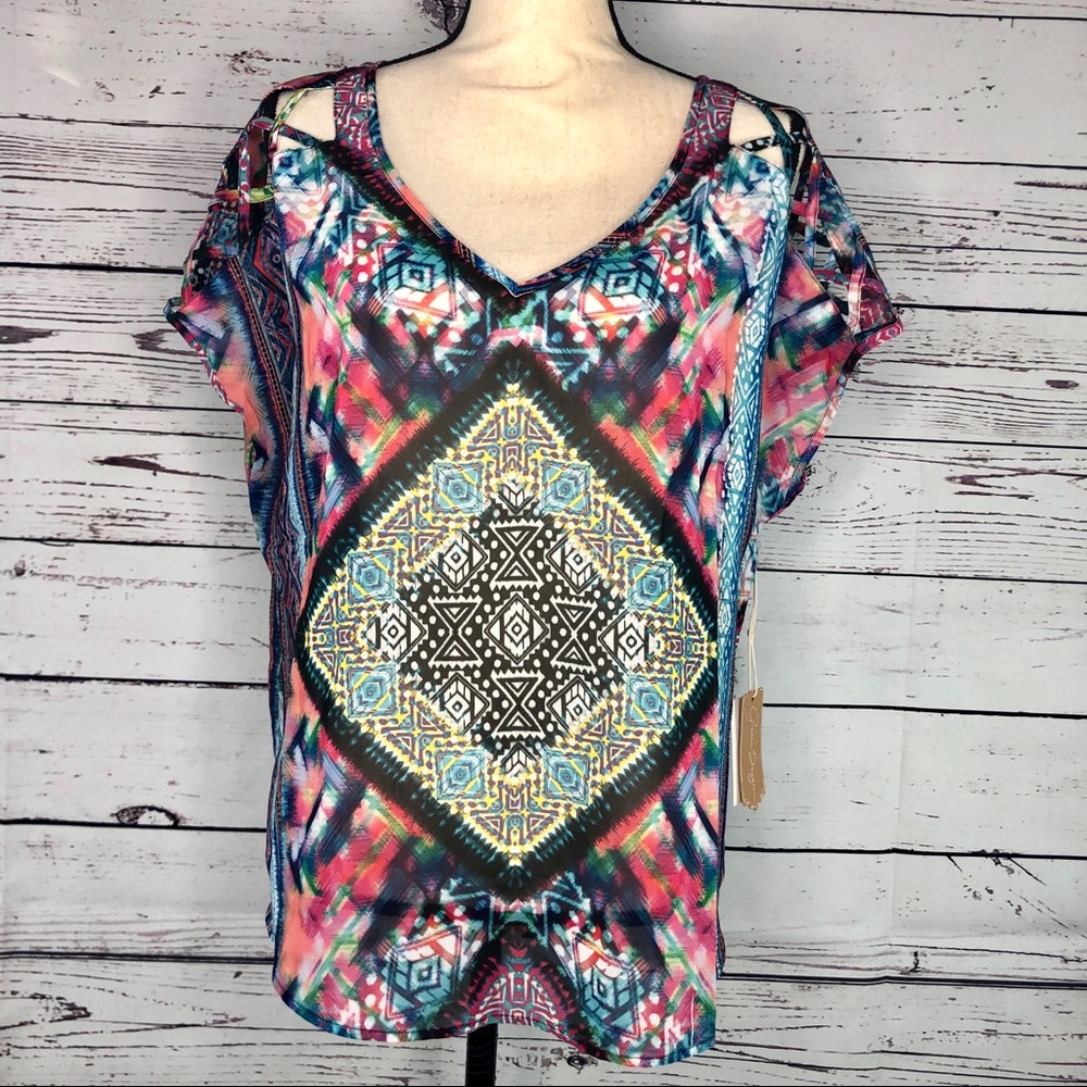 Green Dragon multi color top